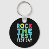 Rock The Test Testing Day Staar Motivational Teach キーホルダー (正面)