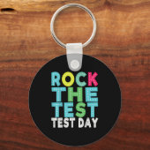Rock The Test Testing Day Staar Motivational Teach キーホルダー (正面)
