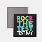 Rock The Test Testing Day Staar Motivational Teach マグネット (正面/裏面)