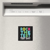 Rock The Test Testing Day Staar Motivational Teach マグネット (インサイチュ (食洗機))