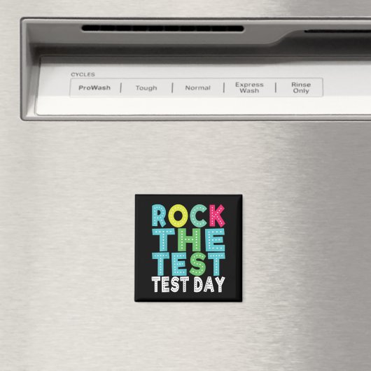 Rock The Test Testing Day Staar Motivational Teach マグネット (インサイチュ (食洗機))