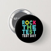 Rock The Test Testing Day Staar Motivational Teach 缶バッジ (正面&裏面)