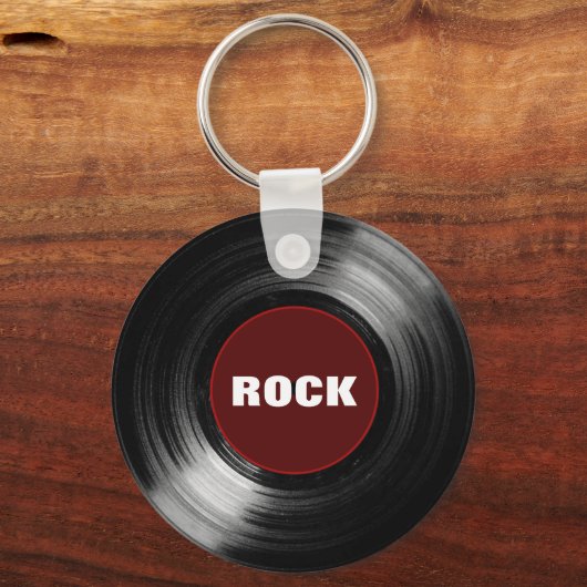 rock vinyl record キーホルダー (正面)