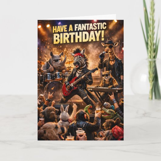 Rock wild Safari band birthday greeting card get r カード (正面)