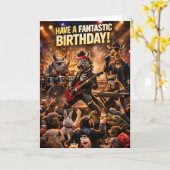 Rock wild Safari band birthday greeting card get r カード (黄色い花)