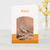 Rock Wren Folded Birthday Card カード (黄色い花)