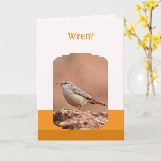 Rock Wren Folded Birthday Card カード (黄色い花)