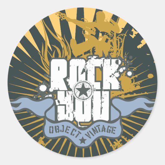 Rock You Tシャツとギフト ラウンドシール (正面)