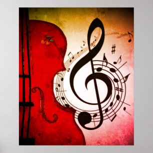 rockabilly cello/violin art print for poster ポスター