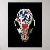 Rockabilly Painted Skull ポスター (正面)