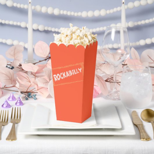 RockABilly ripped and tilted orange popcorn boxes フェイバーボックス (ウェディング)