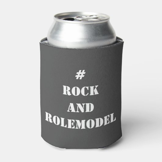 #RockandRolemodel – 白の編集可能。 缶クーラー (缶正面)