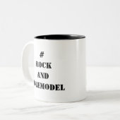 #RockandRolemodel – 黒の編集可能。 ツートーンマグカップ (正面左)