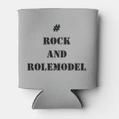 #RockandRolemodel – 黒の編集可能。 缶クーラー (正面)