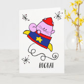 Rockatの漫画のロケット猫の感動的な引用文カード カード (黄色い花)