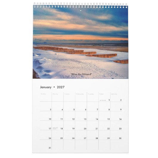 Rockawayのビーチ-写真の年 カレンダー (1月 2027)