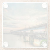 Rockawayの列車橋 ガラスコースター (裏面)