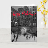 Rockefellerのクリスマス「Happy Holidays」バージョン カード (黄色い花)