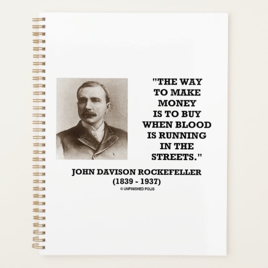 Rockefeller Buy When Blood Is Running In Streets プランナー手帳 (正面)