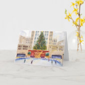 Rockefeller Center Plaza Christmas Tree Card カード (黄色い花)