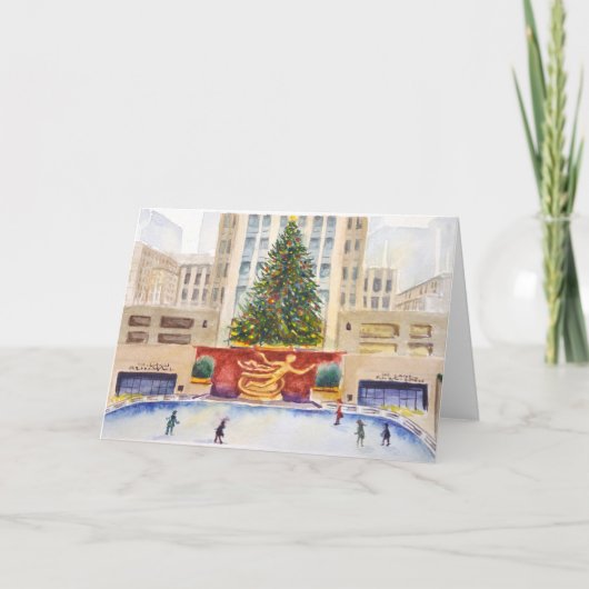 Rockefeller Center Plaza Christmas Tree Card カード (正面)