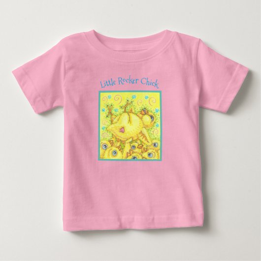 ROCKER CHICK MOSH PIT, BABY CHICKEN JERSEY Tシャツ (正面)