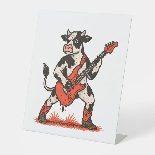 Rocker Cow、Cow 遊's Guitar 台座サイン (正面)