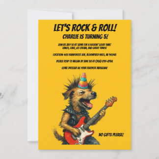 Rocker Dog Birthday Invitation 招待状