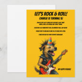 Rocker Dog Birthday Invitation 招待状 (正面/裏面)