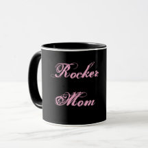 Rocker Mom Cocoa & Coffee Mug (Black & Pink)