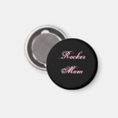 Rocker Mom Fridge Magnet (Black & Pink) マグネット (正面/裏面)