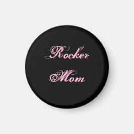 Rocker Mom Fridge Magnet (Black & Pink) マグネット