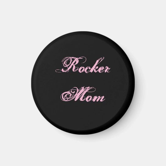 Rocker Mom Fridge Magnet (Black & Pink) マグネット (正面)