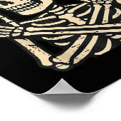 Rocker Skater Skeleton Cool Halloween Costume Men  ポスター (角)