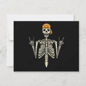 Rocker Skeleton Cap Skater Cool Halloween Punk Roc サンキューカード (裏面)