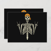 Rocker Skeleton Cap Skater Cool Halloween Punk Roc サンキューカード (正面/裏面)