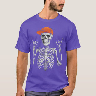 Rocker Skeleton Cap Skater Cool Halloween Punk Roc Tシャツ