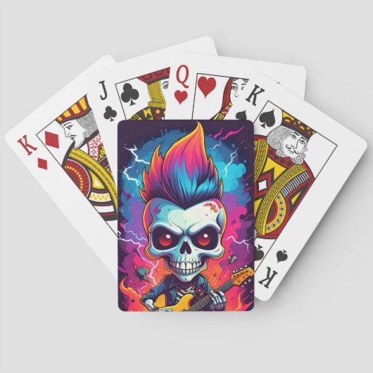 Rocker Skull with Mohawk Classic Playing Cards トランプ (裏面)