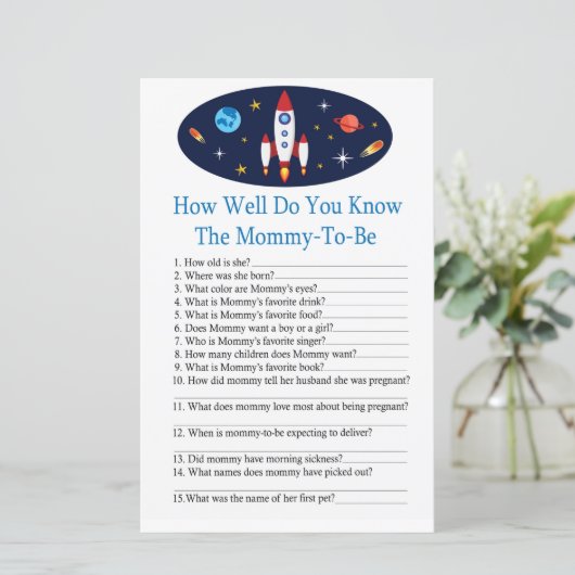 Rocket赤ちゃんシャワーゲームをどれだけ知っているか (スタンド正面)