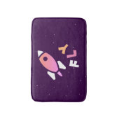 Rocket – パープル&ピンクの抽象芸術アートポップ・アートの。フライ! バスマット (正面縦)