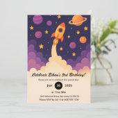  Rocket Adventure & Purple Galaxy Birthday  招待状 (スタンド正面)