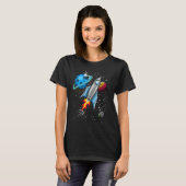 Rocket and planets in space tシャツ (正面フル)