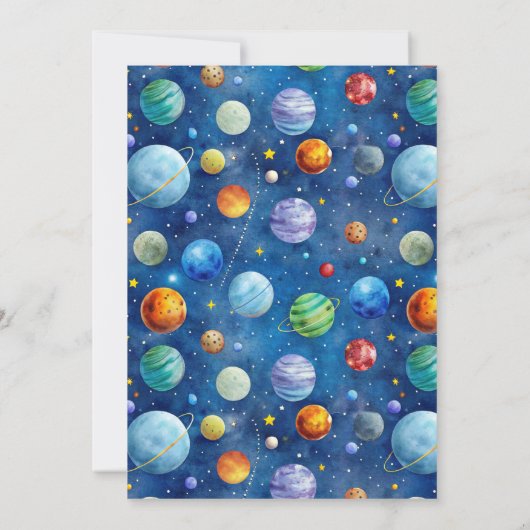 Rocket Astronaut Boy's 7th Birthday 招待状 (裏面)