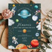 Rocket & Astronaut First Trip Around the Sun Space 招待状