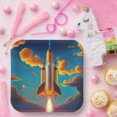 Rocket at sunset ペーパープレート (パーティー)