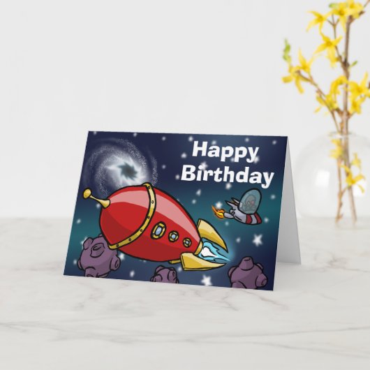 Rocket Birthday Card カード (黄色い花)