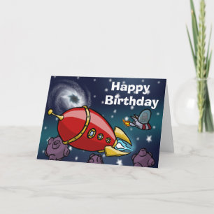 Rocket Birthday Card カード