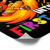 Rocket Blast Off Into First Grade Funny Back To Sc ポスター (角)