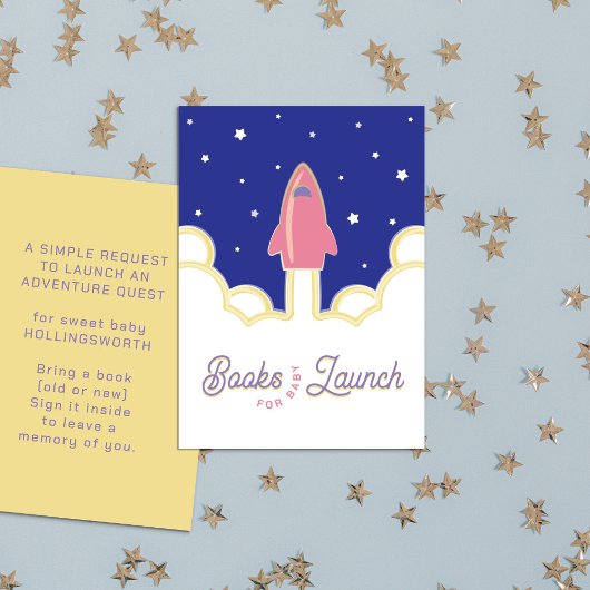 Rocket Launch Books for Baby Pink & Blue エンクロージャーカード