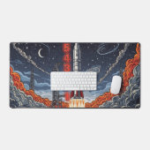Rocket Launch Countdown - Space Race Drama Scene デスクマット (キーボード&マウス)